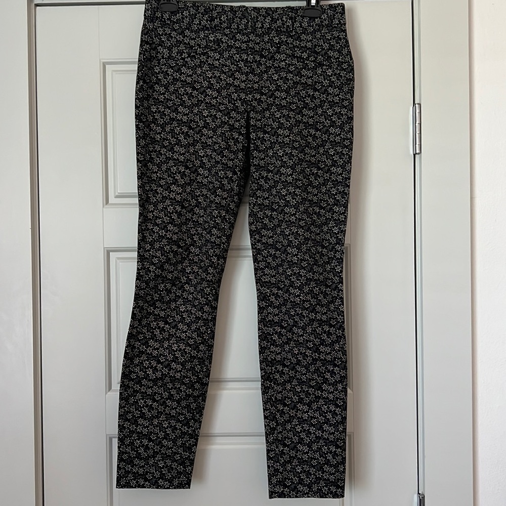 GAP black white print skinny ankle pants Sz‎ 0 R